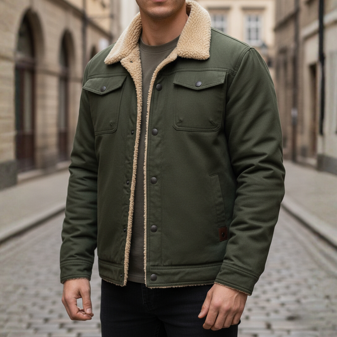 Men's Jacket with Hood and Side Pockets