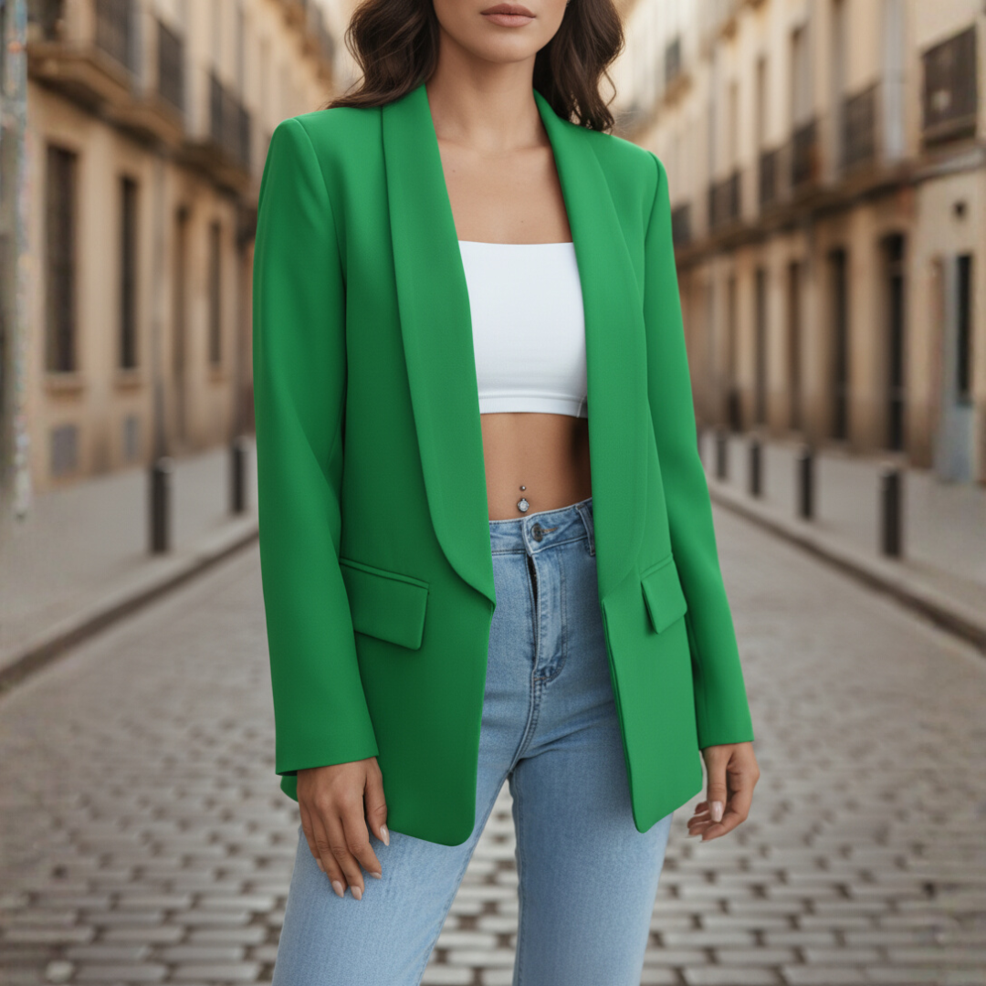 Women's Stretch Fabric Jacket with Long Sleeves and Pockets