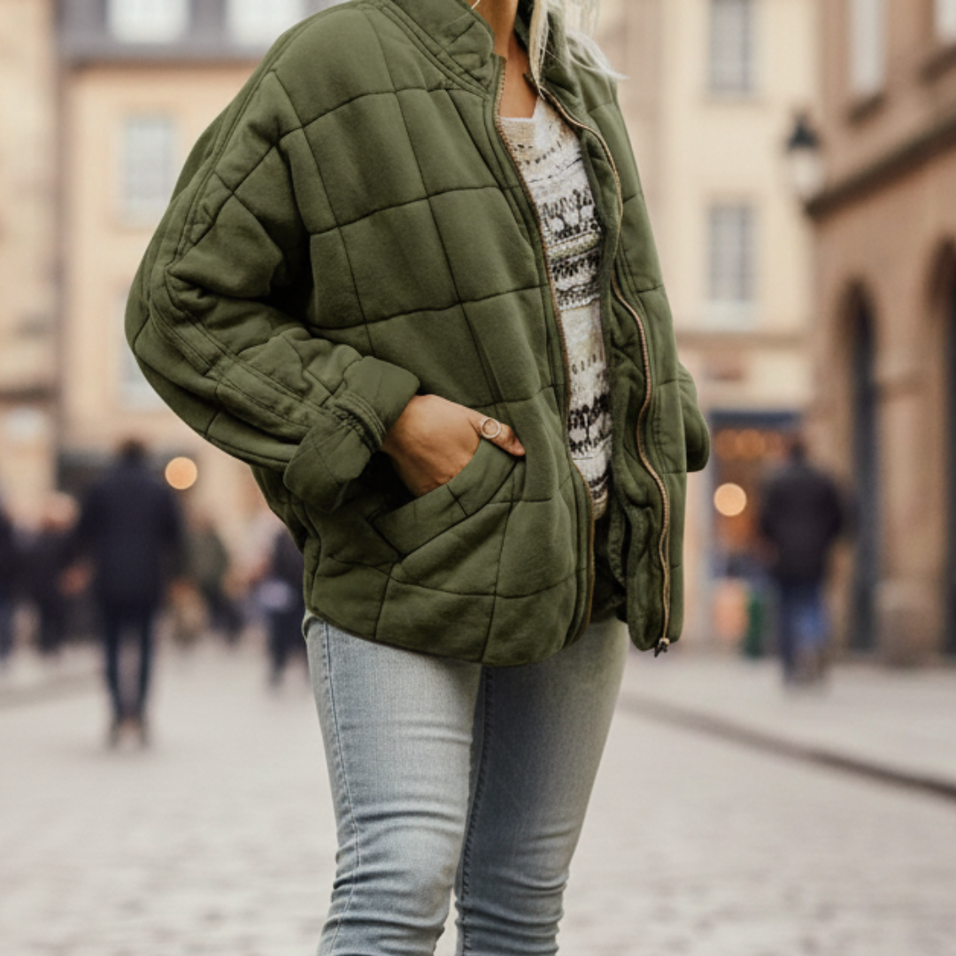 Women's Padded Jacket with Zipper