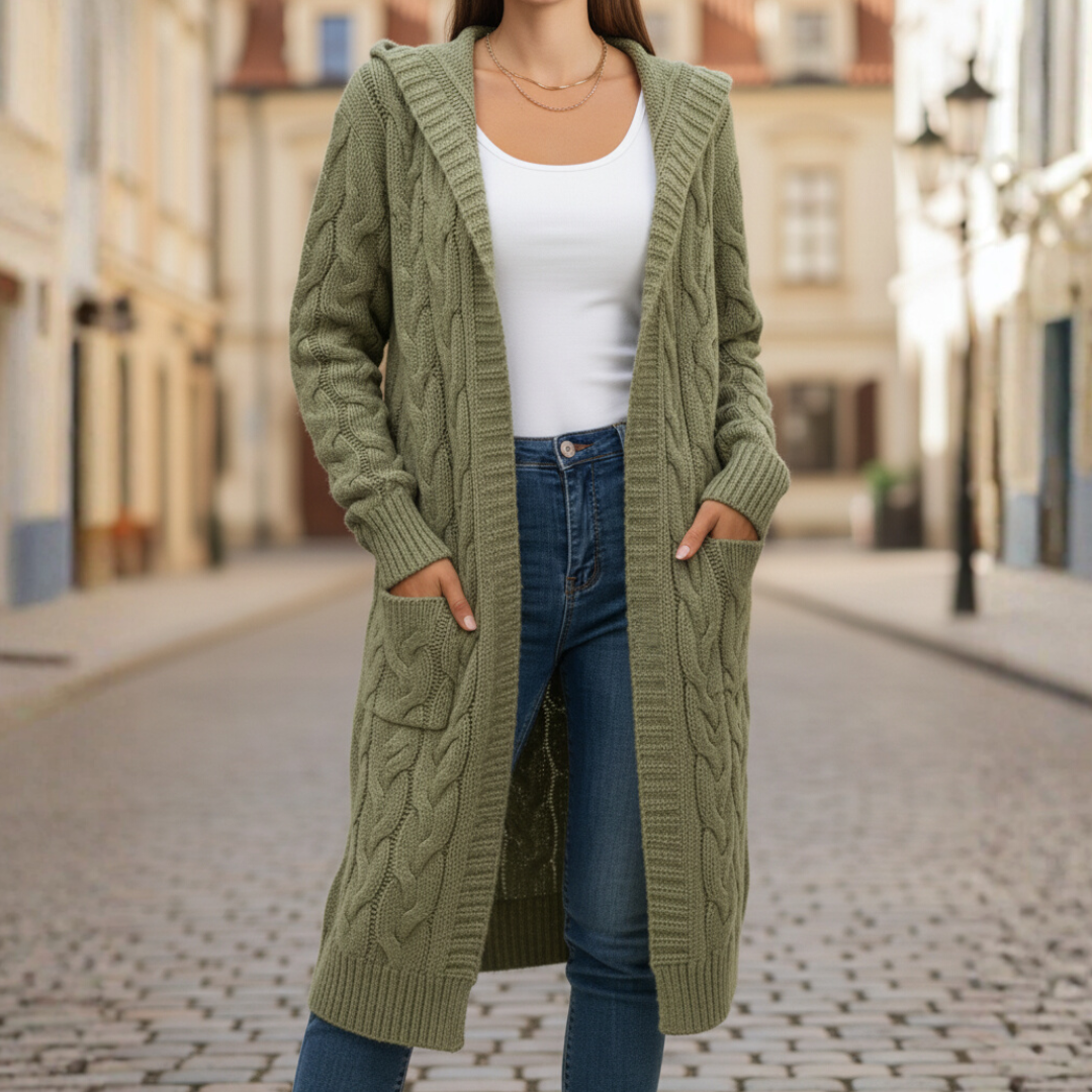 Long Women's Cardigan with Pockets
