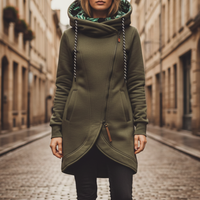 Women's Hooded Zip Jacket - Casual Winter Jacket