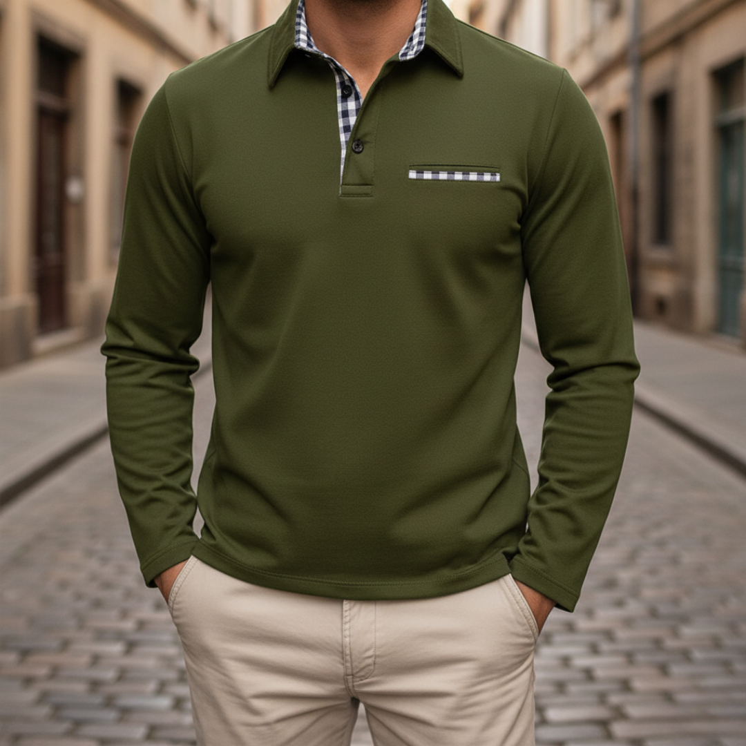 Men's Long Sleeve Polo Neck Sweater Made of Soft Fabric
