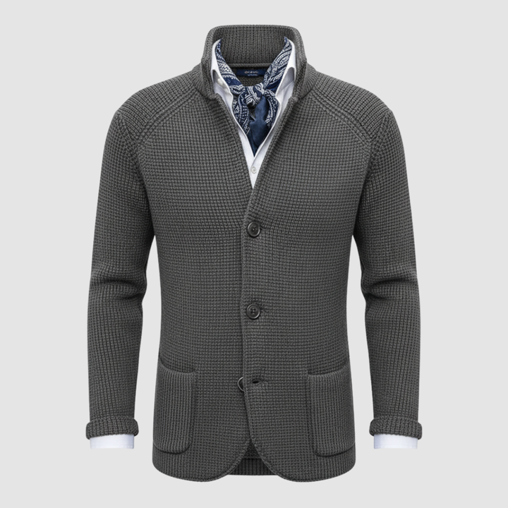 Cappotto da uomo doppiopetto con colletto alto