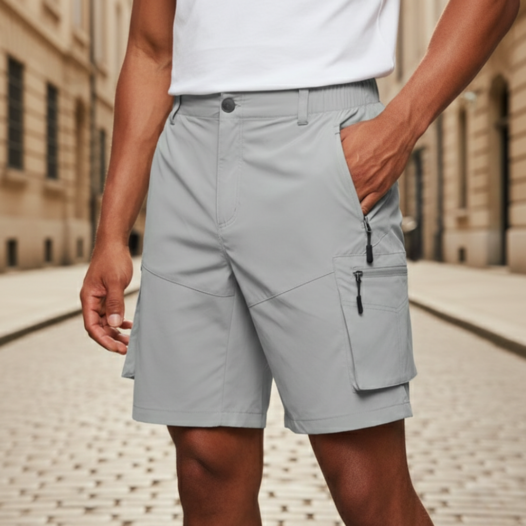 Men's Cargo Bermuda Shorts with Stretch and Water-Repellent Properties