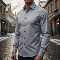Camicia da uomo slim fit a maniche lunghe