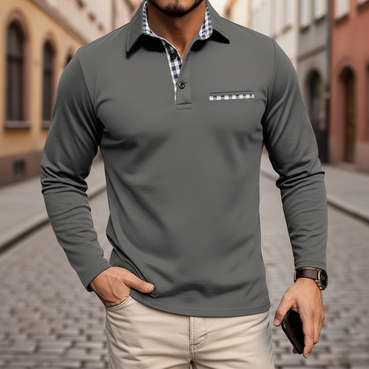 Men's Long Sleeve Polo Neck Sweater Made of Soft Fabric