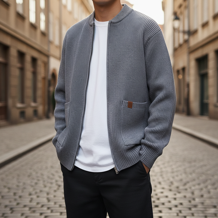 Men's High Neck Cardigan