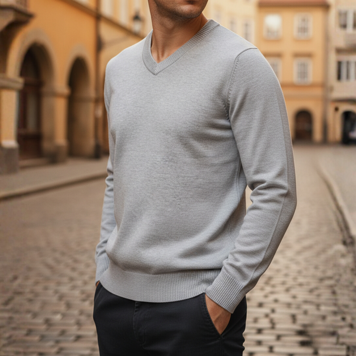 Men's Sleeveless Sweater V-Neck in Polyester