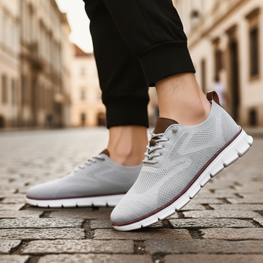 Men's Breathable Mesh Sports Shoes with Rubber Sole