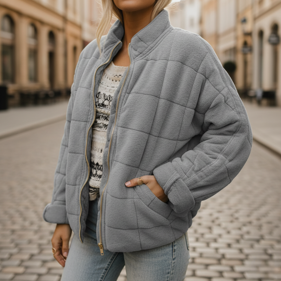 Women's Padded Jacket with Zipper