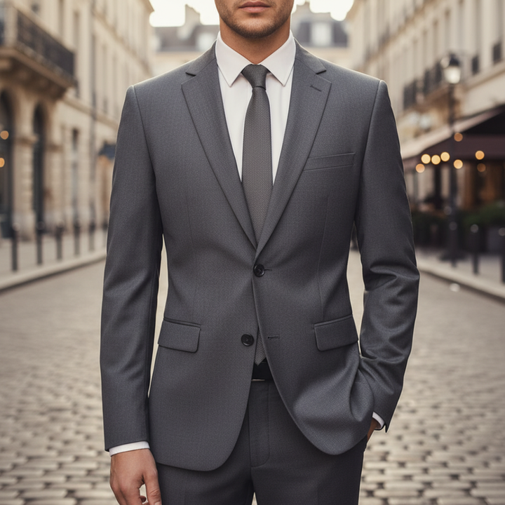 Blazer formale slim fit azzurro da uomo