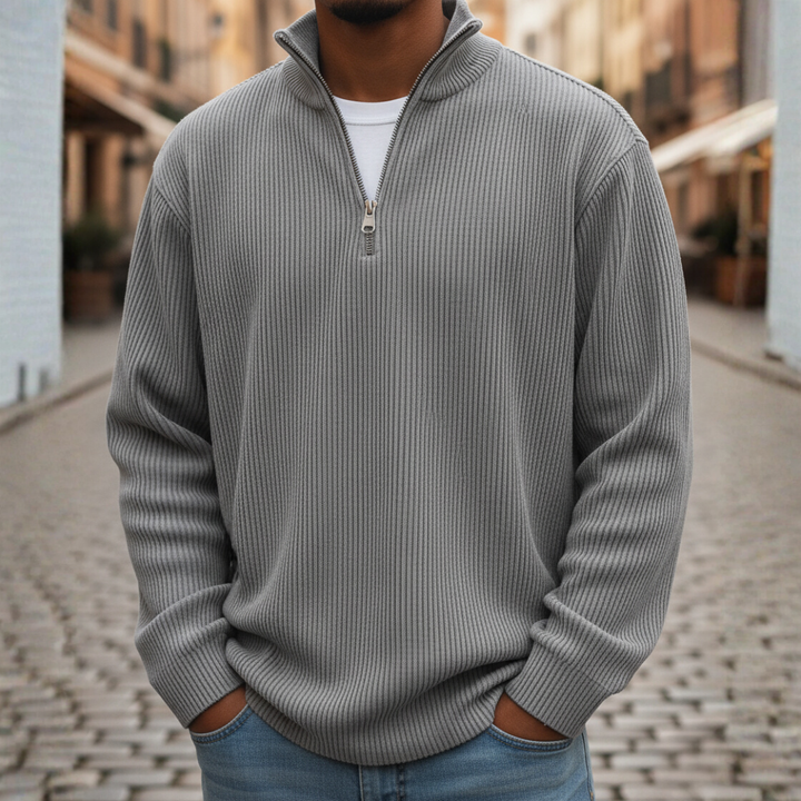 Men's High Neck Zip Sweater