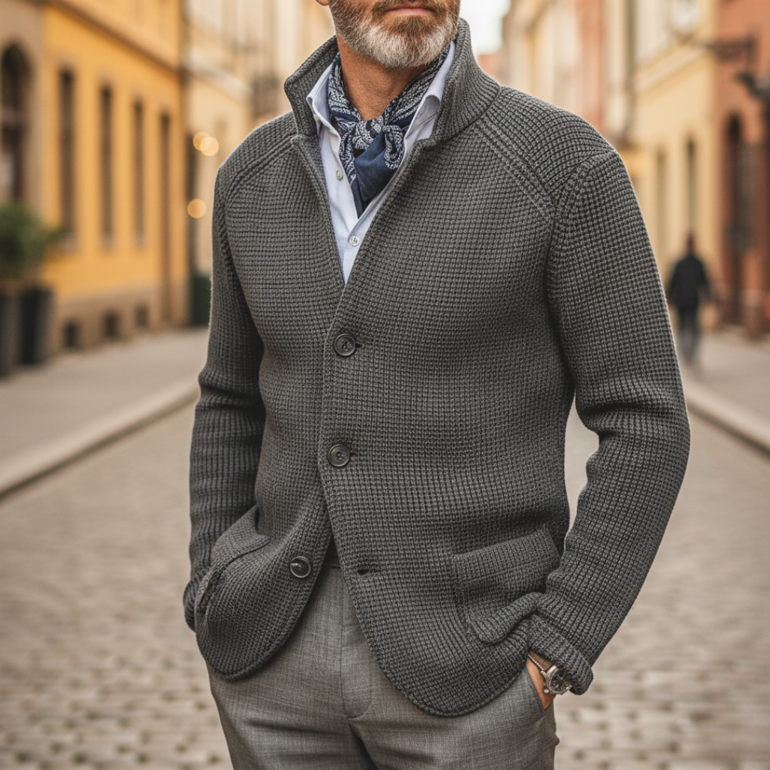 Men's Winter Cotton Cardigan with Buttons