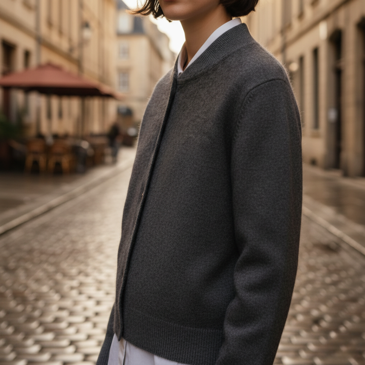 Women's Bomber Style Button-Up Cardigan