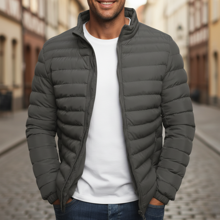 Giacca imbottita da uomo in materiale resistente