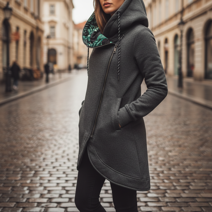 Women's Hooded Zip Jacket - Casual Winter Jacket