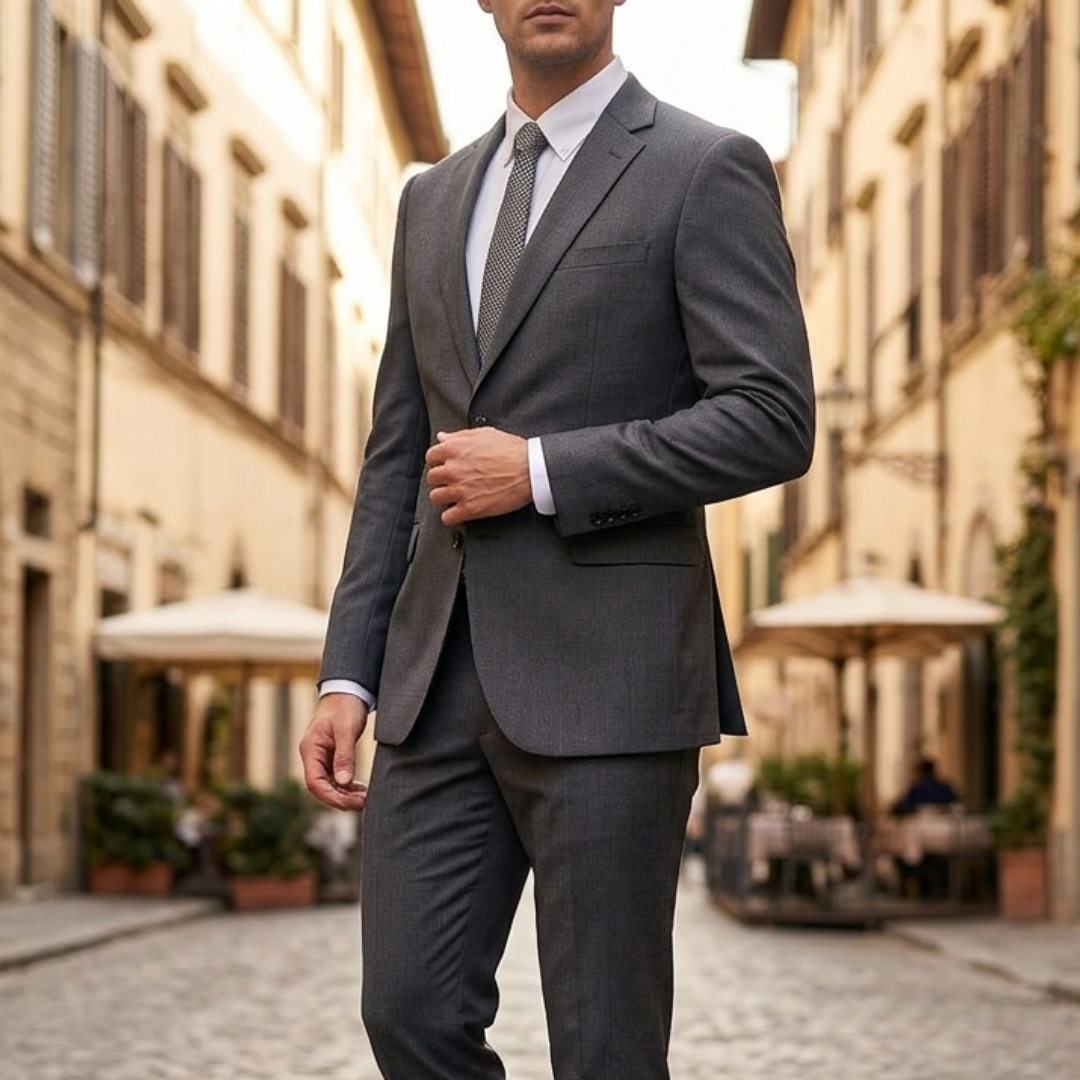 Men's Slim Fit Blazer Jacket with Two Buttons