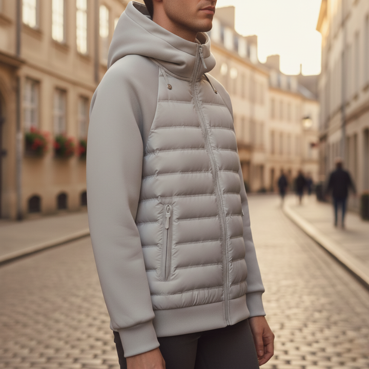 Hybrid Men's Padded Jacket in Technical Fabric