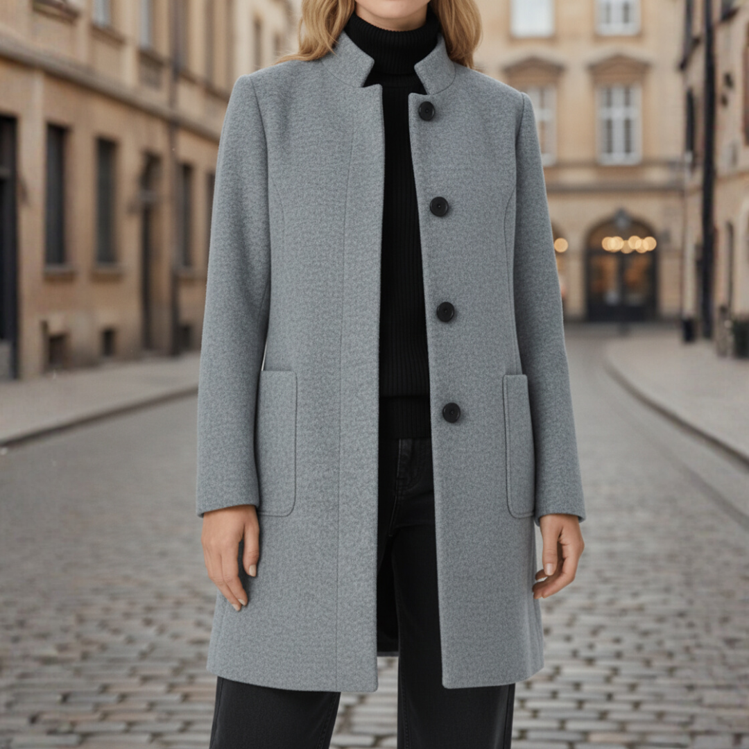 Women's Coat with Black Buttons