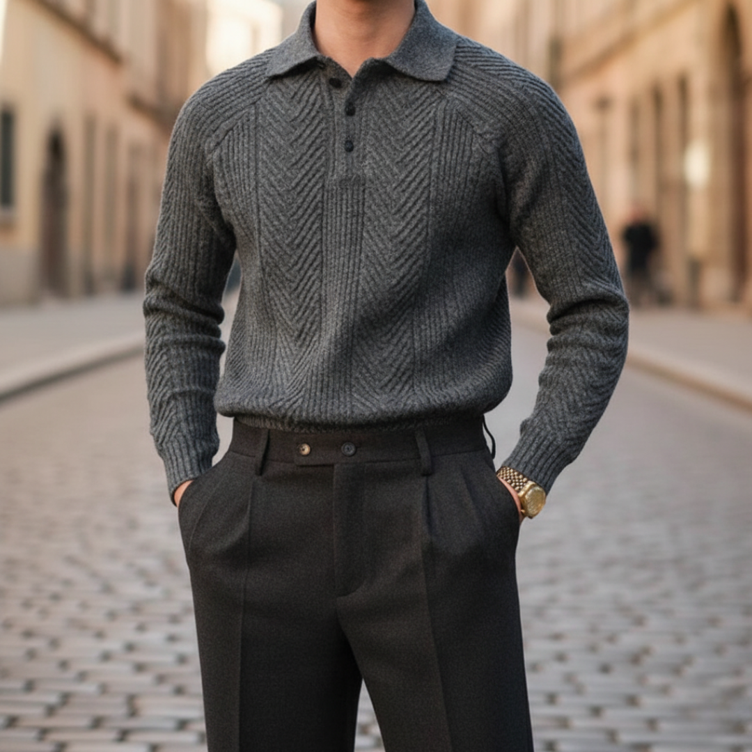 Men's Polo Neck Sweater