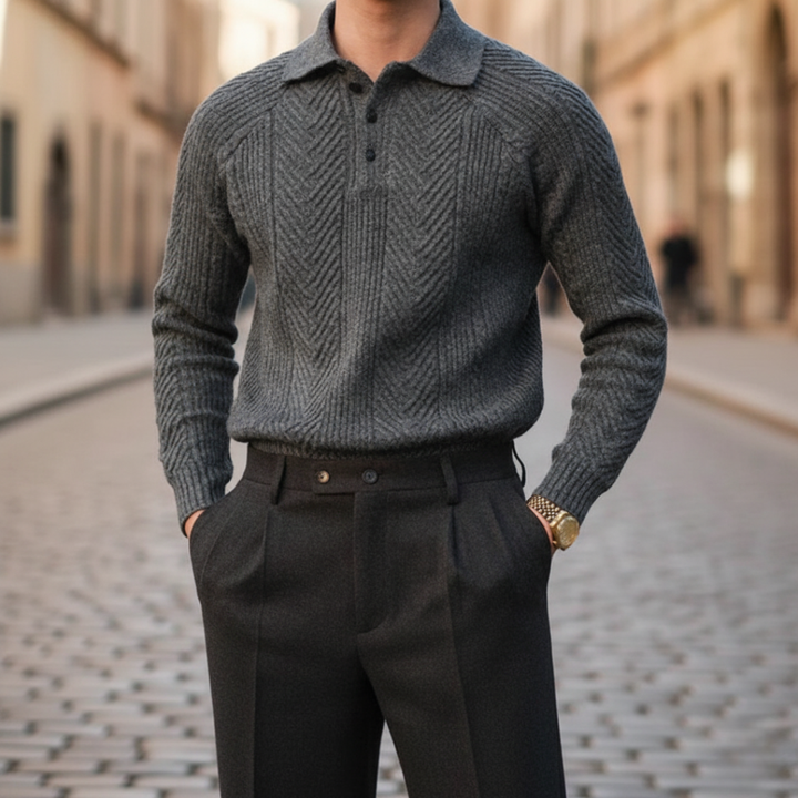 Men's Polo Neck Sweater