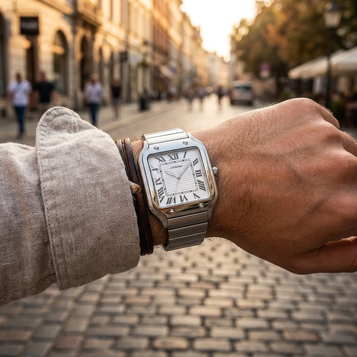 Orologio sportivo da uomo in acciaio con data, casual