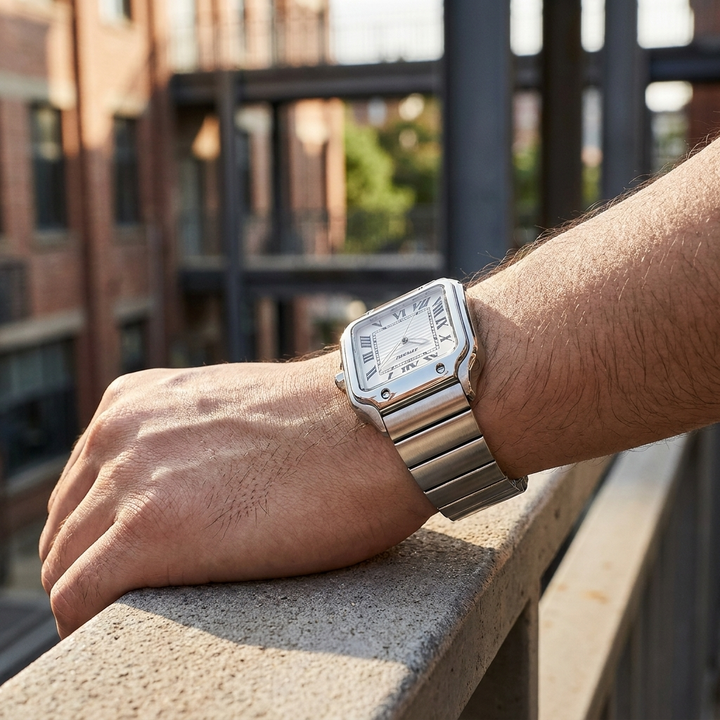 Orologio sportivo da uomo in acciaio con data, casual