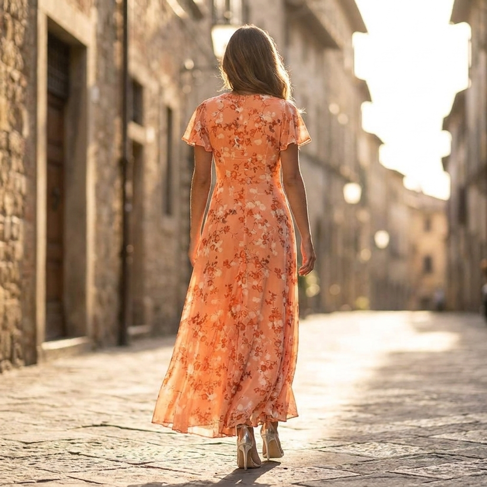 Women's Floral Velvet Maxi Dress | Elegant Sleeveless Summer Outfit 2