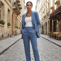 Completo giacca blazer aderente in velluto da donna