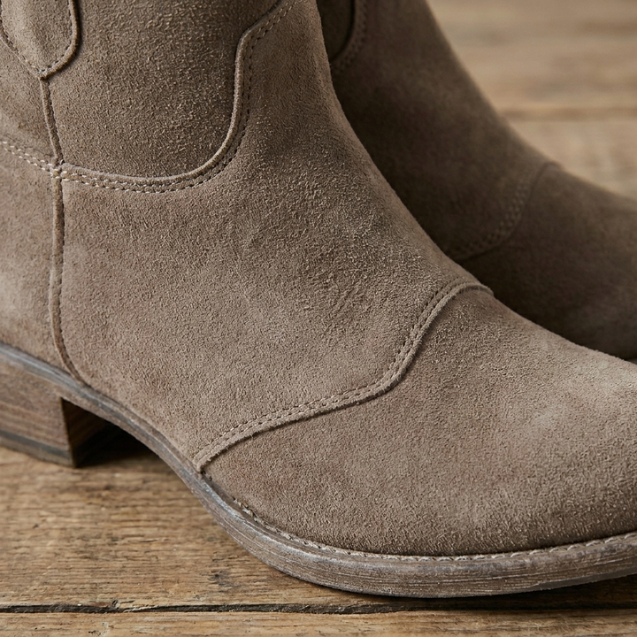 Stivaletti da donna stile cowboy senza chiusura – punta tonda
