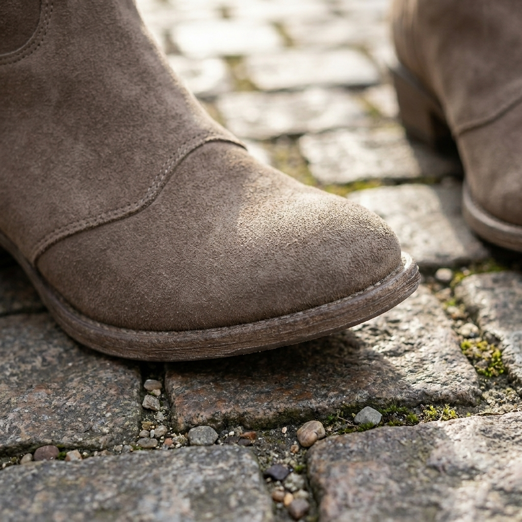 Stivaletti da donna stile cowboy senza chiusura – punta tonda