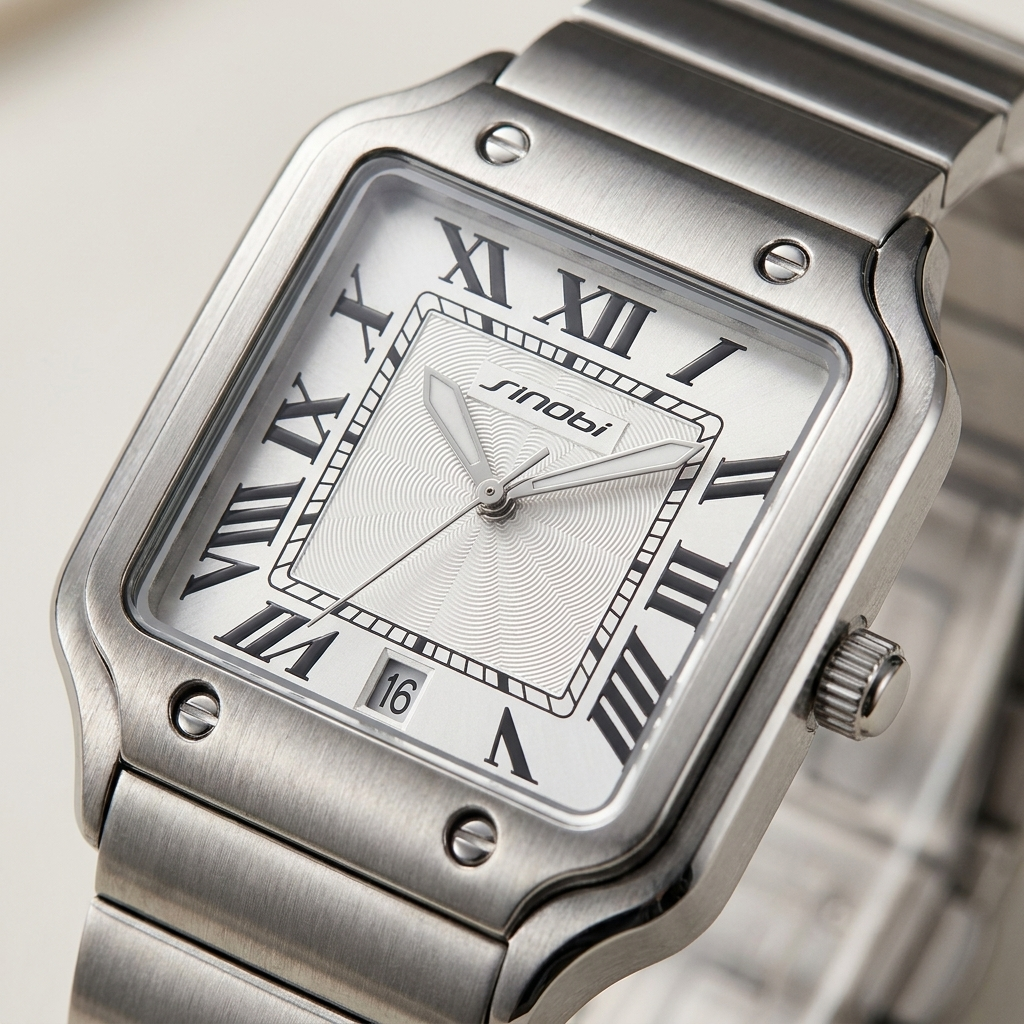 Orologio sportivo da uomo in acciaio con data, casual