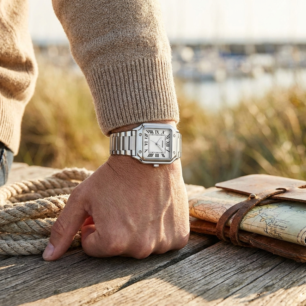 Orologio sportivo da uomo in acciaio con data, casual