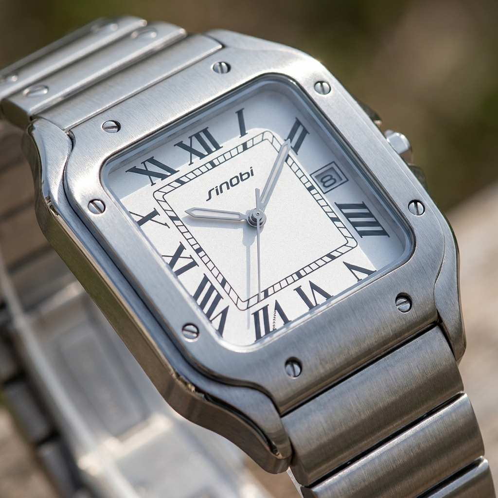 Orologio sportivo da uomo in acciaio con data, casual