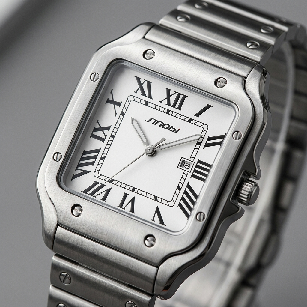 Orologio sportivo da uomo in acciaio con data, casual