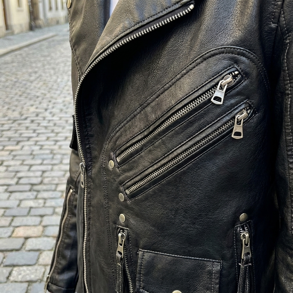 Giacca da uomo in pelle sintetica PU senza maniche con tasche con zip