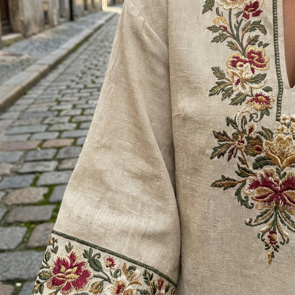 Completo donna con tuta etnica casual a stampa retrò, scollo a V e maniche lunghe, 2 pezzi  
