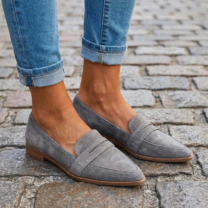 Mocassini ortopedici da donna in morbido camoscio con soletta comfort – casual  