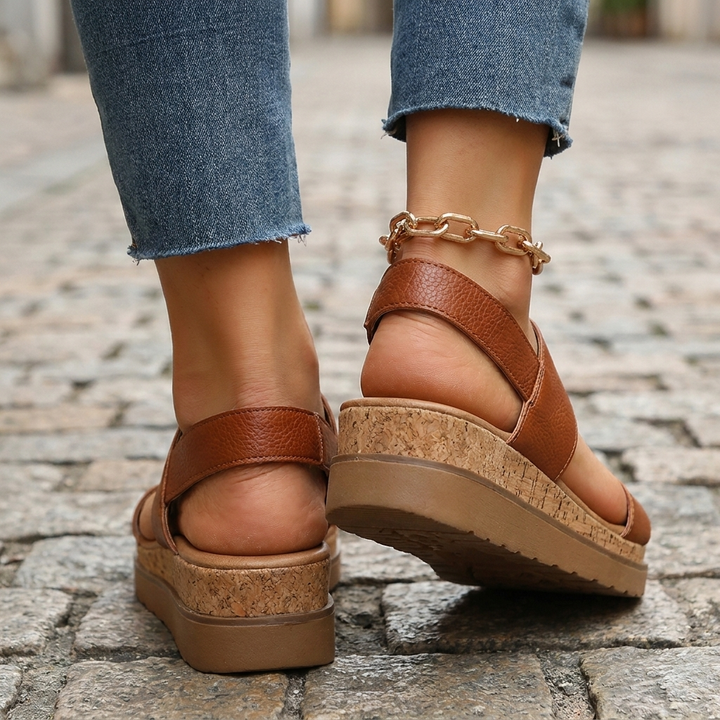 Sandali ortopedici da donna con plateau  