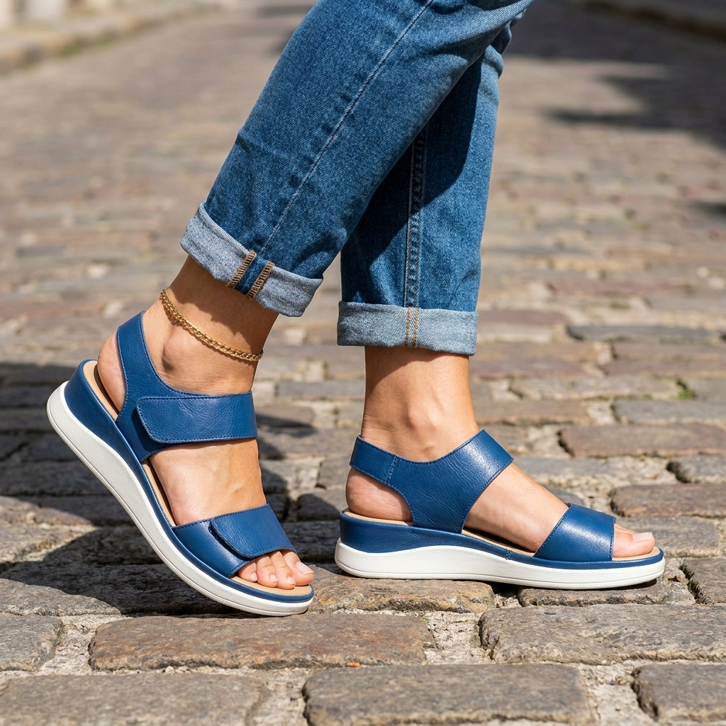 Sandali ortopedici da donna con plateau  