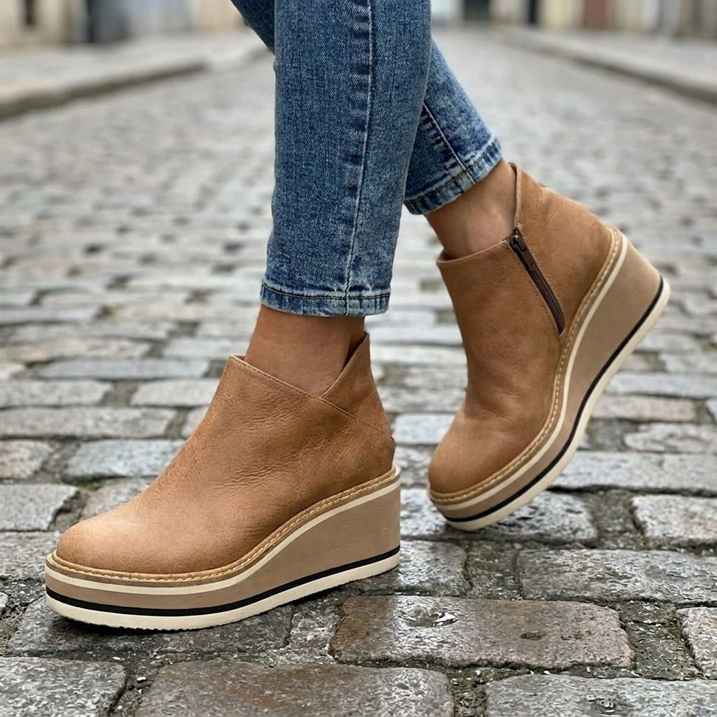 Stivali impermeabili da donna in pelle | calzature ortopediche alla moda per autunno e inverno  