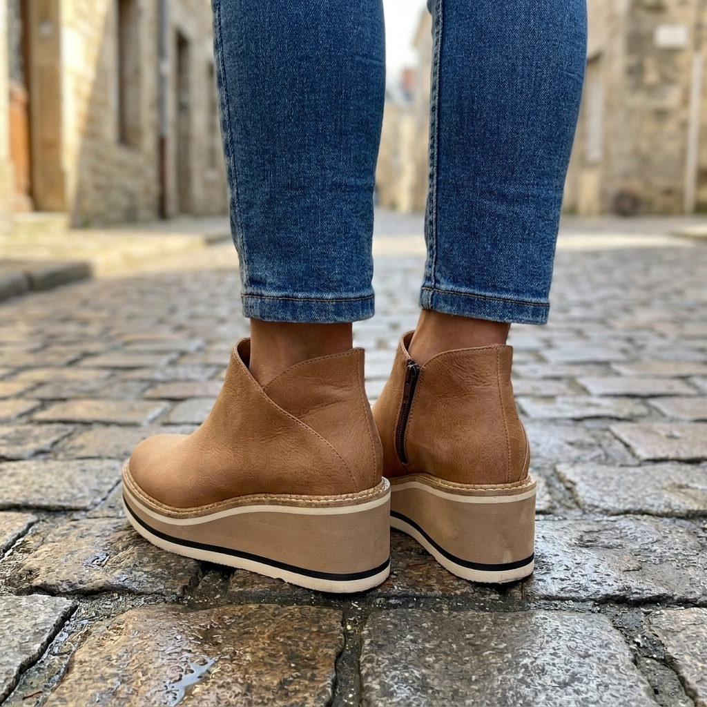 Stivali impermeabili da donna in pelle | calzature ortopediche alla moda per autunno e inverno  