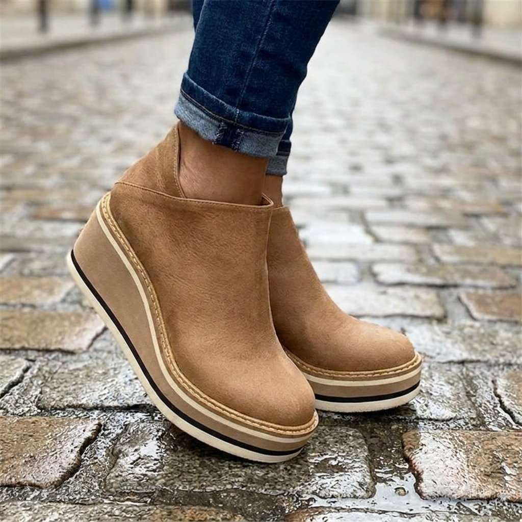 Stivali impermeabili da donna in pelle | calzature ortopediche alla moda per autunno e inverno  
