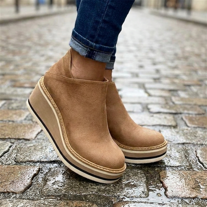 Stivali impermeabili da donna in pelle | calzature ortopediche alla moda per autunno e inverno  
