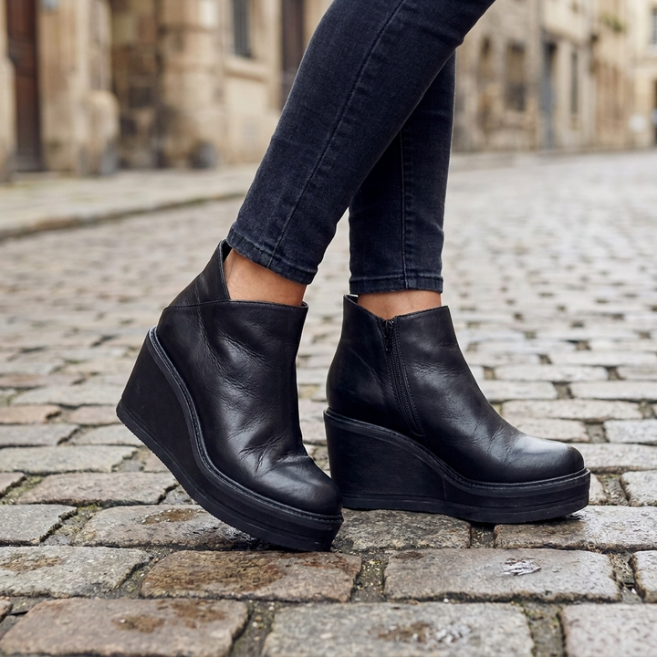 Stivali impermeabili da donna in pelle | calzature ortopediche alla moda per autunno e inverno  