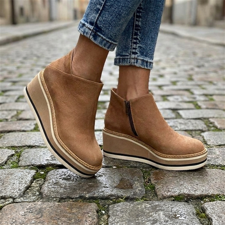 Stivali impermeabili da donna in pelle | calzature ortopediche alla moda per autunno e inverno  