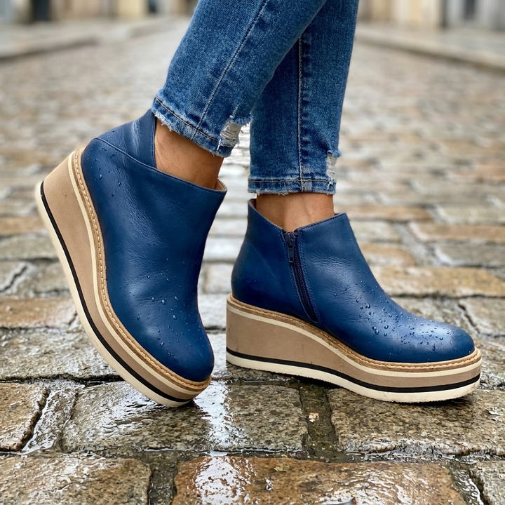 Stivali impermeabili da donna in pelle | calzature ortopediche alla moda per autunno e inverno  
