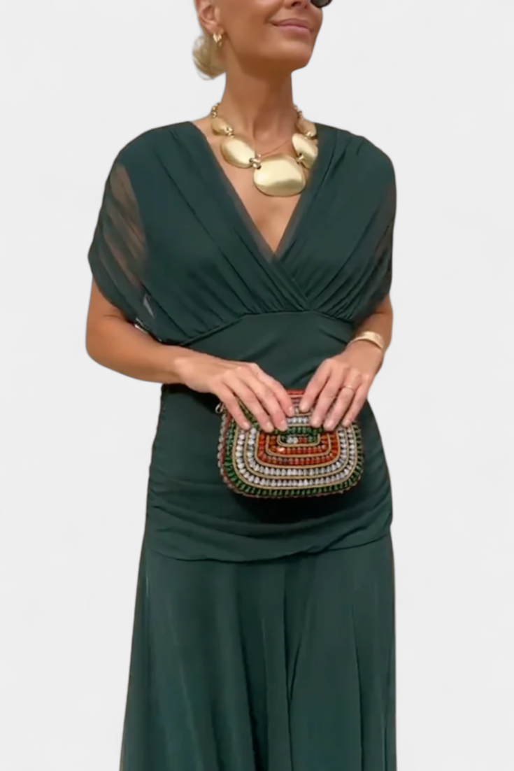 Elegant Women's Velvet Sleeveless Dress with V-Neck