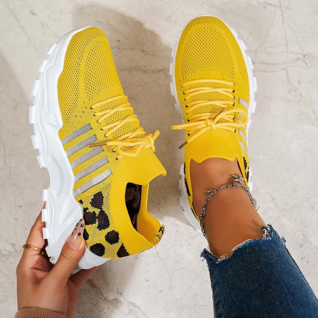 Women's Orthopedic Sneakers in Fabric with Sole