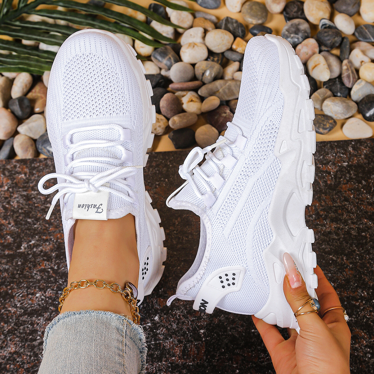 Women's Orthopedic Sneakers in Fabric with Sole